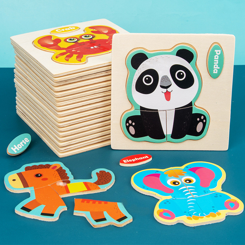 Infant Wooden Zoo Puzzle: Cognitive Animal Shape Sorting Game (1 Piece)