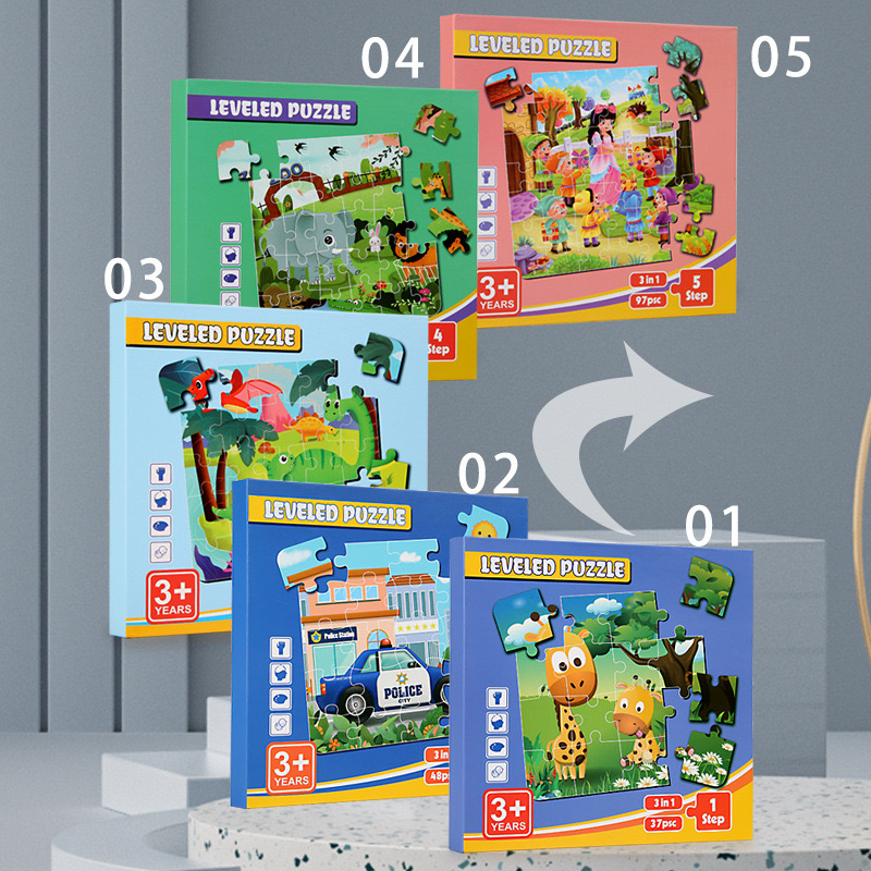 Foldable Magnetic Puzzle Book Series: Progressive Learning for Kids (1 Piece)