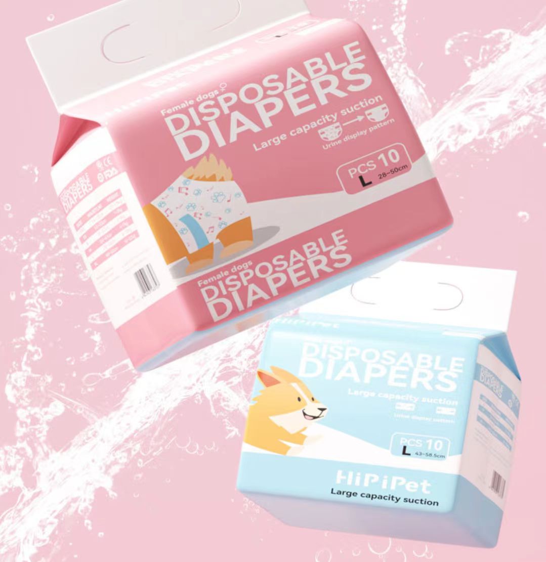 Dog Diapers for Mature Dogs and Pet Incontinence (10 Sizes)