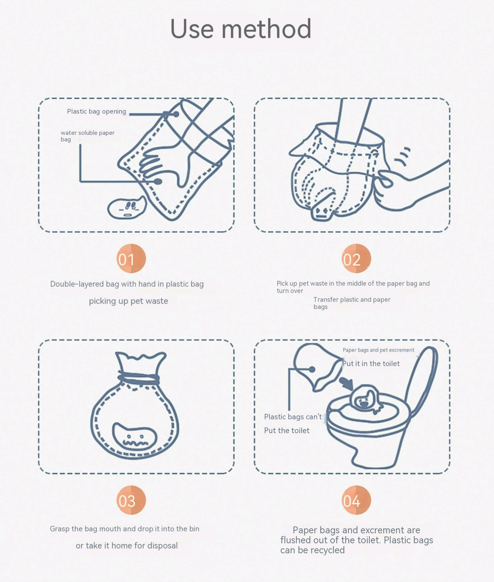 Biodegradable Tough Dog Poop Disposable Bags