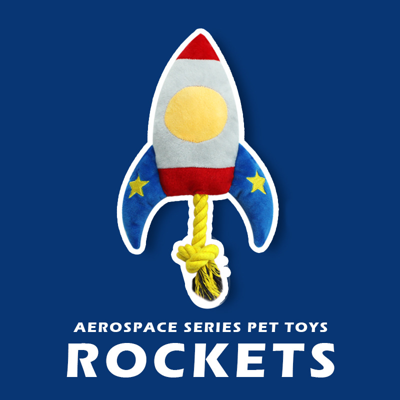 Dog Toys Teething Bite Resistant Rope Knot Creative Rocket Toys