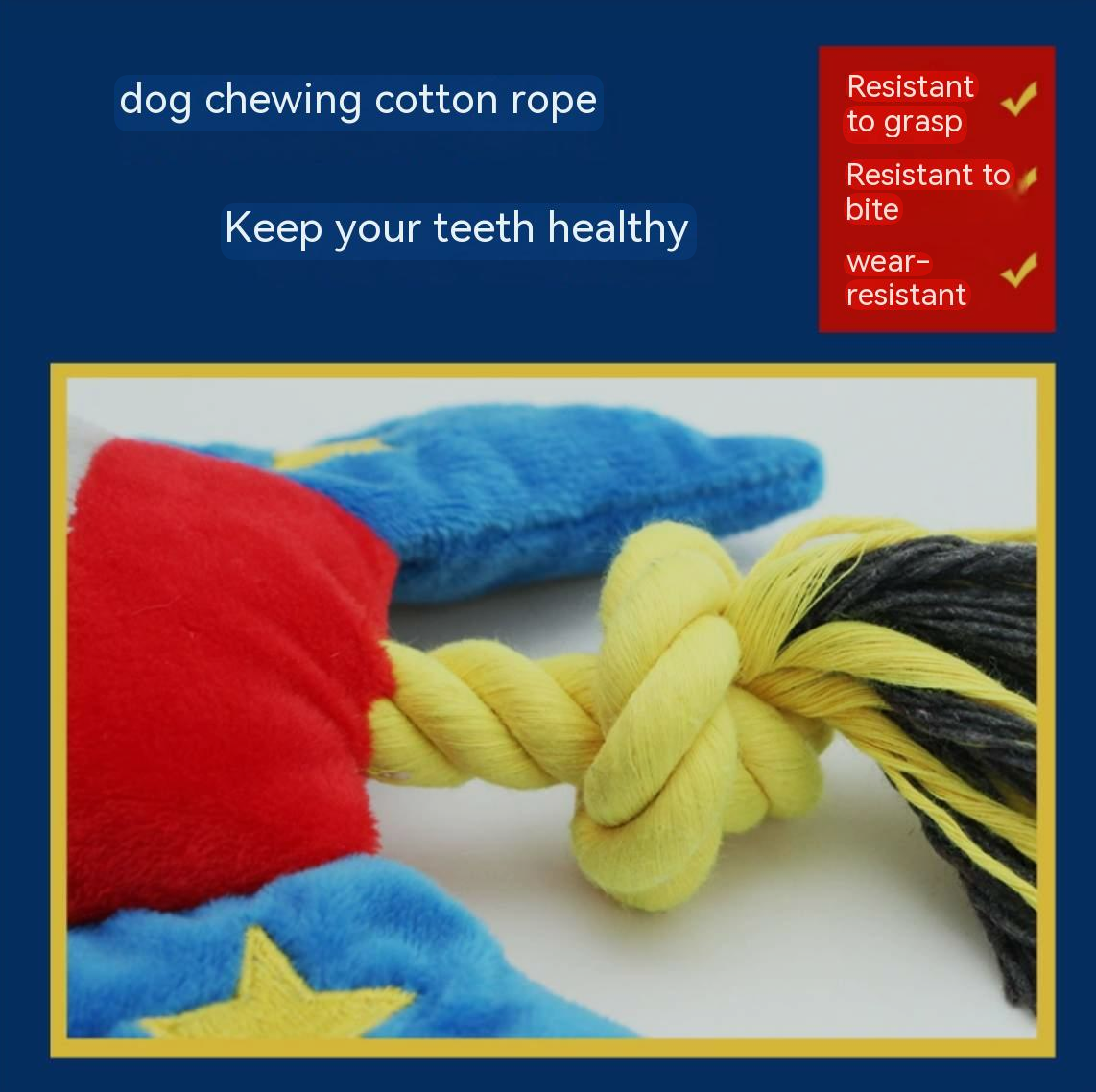 Dog Toys Teething Bite Resistant Rope Knot Creative Rocket Toys