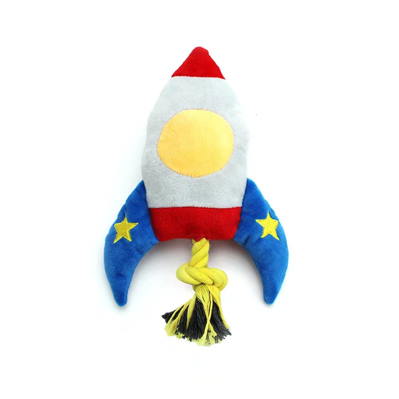 Dog Toys Teething Bite Resistant Rope Knot Creative Rocket Toys