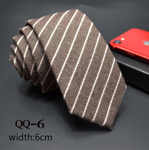 China Tie  Luxury Cravate Linen Wool Blended Necktie Men Slim 6cm Tie