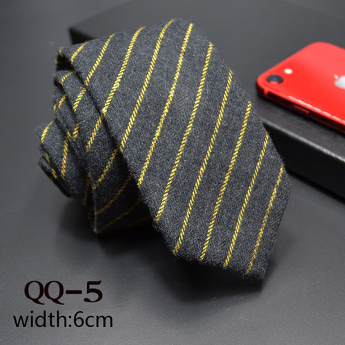 China Tie  Luxury Cravate Linen Wool Blended Necktie Men Slim 6cm Tie