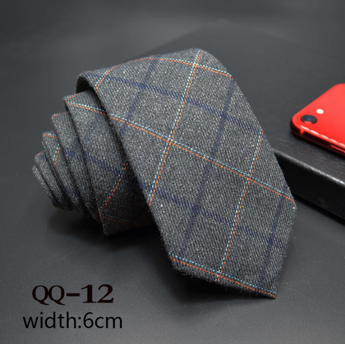 China Tie  Luxury Cravate Linen Wool Blended Necktie Men Slim 6cm Tie