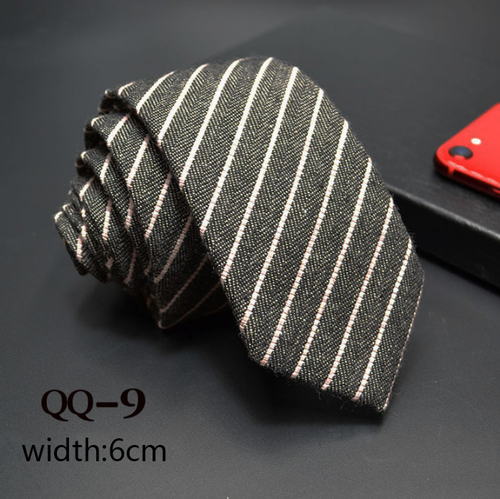 China Tie  Luxury Cravate Linen Wool Blended Necktie Men Slim 6cm Tie