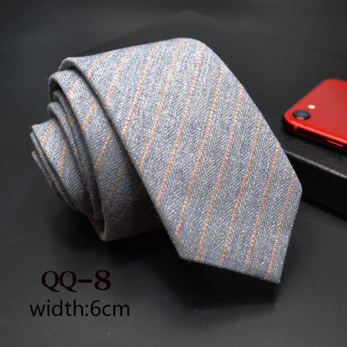 China Tie  Luxury Cravate Linen Wool Blended Necktie Men Slim 6cm Tie