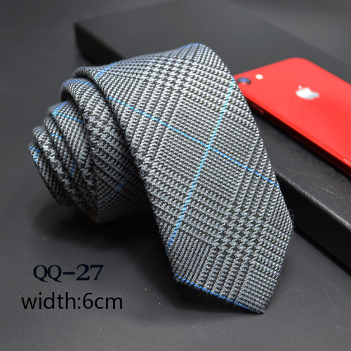 China Tie  Luxury Cravate Linen Wool Blended Necktie Men Slim 6cm Tie
