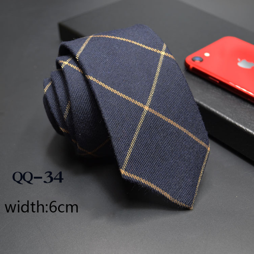 China Tie  Luxury Cravate Linen Wool Blended Necktie Men Slim 6cm Tie