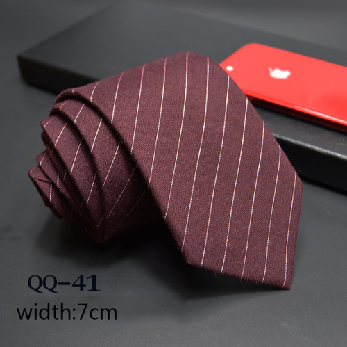 China Tie  Luxury Cravate Linen Wool Blended Necktie Men Slim 6cm Tie