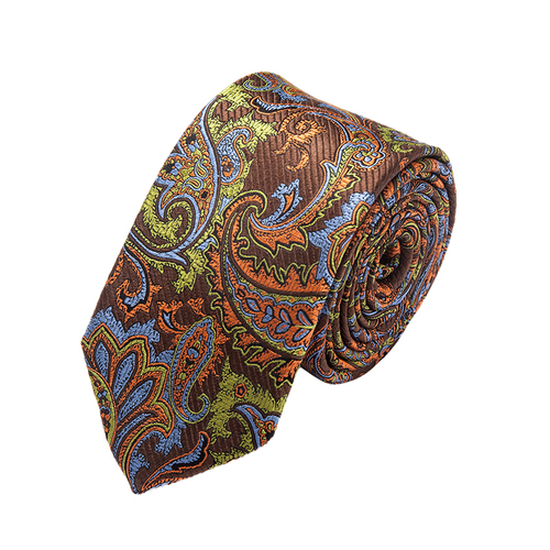 Italian Paisley Skinny 100% Handmade Silk Mens Tie Top