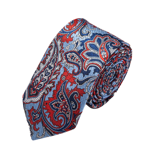 Italian Paisley Skinny 100% Handmade Silk Mens Tie Top