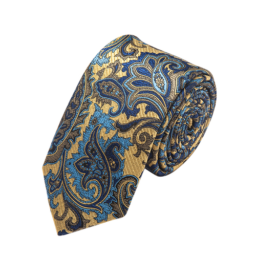 Italian Paisley Skinny 100% Handmade Silk Mens Tie Top