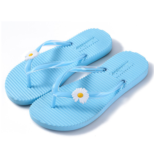 Summer Fashion Solid Color Simple Slippers Fashion Square Toe Shoes Wearing Outside Sandwich Sandal Beach Casual Flip Fl