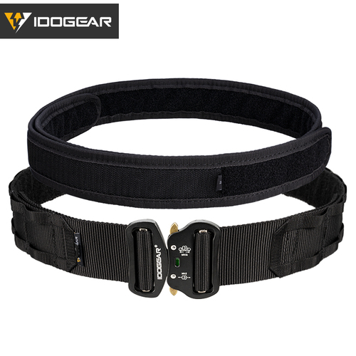 IDOGEAR Two-in-One 2" Quick Release Metal Buckle Hunting Nylon Duty Belt Tactical Belt Molle Belt