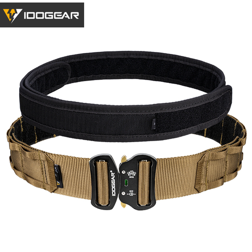IDOGEAR Two-in-One 2" Quick Release Metal Buckle Hunting Nylon Duty Belt Tactical Belt Molle Belt
