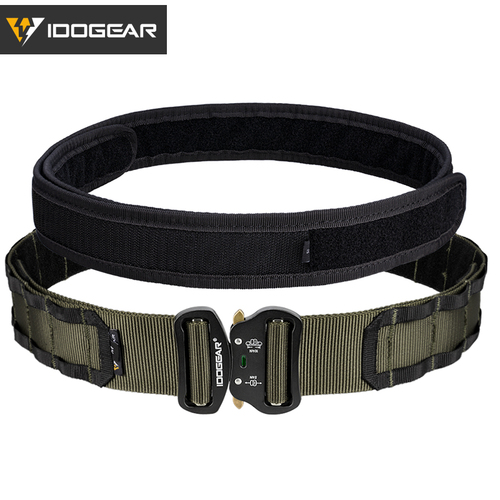 IDOGEAR Two-in-One 2" Quick Release Metal Buckle Hunting Nylon Duty Belt Tactical Belt Molle Belt