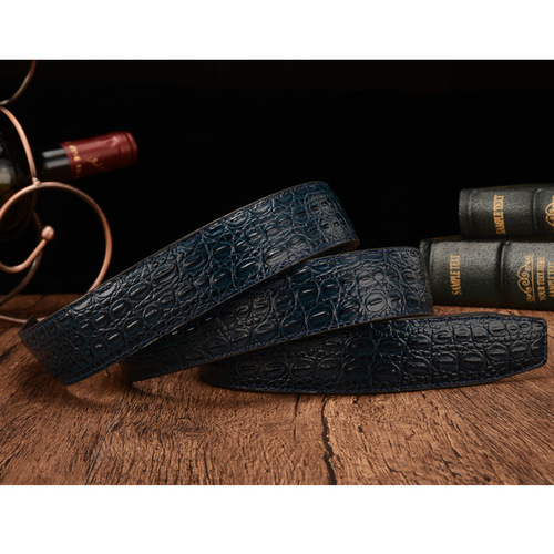 2020 Fashion Men Belts, Alligator Pattern Genuine Leather Men Belts Without Buckle