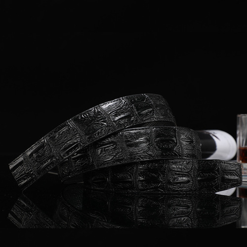 2020 Fashion Men Belts, Alligator Pattern Genuine Leather Men Belts Without Buckle