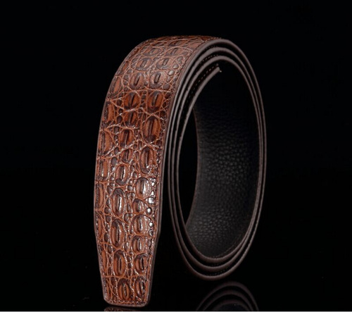 2020 Fashion Men Belts, Alligator Pattern Genuine Leather Men Belts Without Buckle