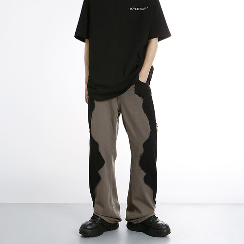 Oversize American new style skull ripped jeans men's high street vibe blue trend fashion jeans men's jeans