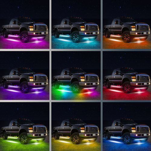 6PCS 154cm+64cm Flowing Chasing Color RGB Car Underglow Light Kit Neon Light Car Led Strip Lights