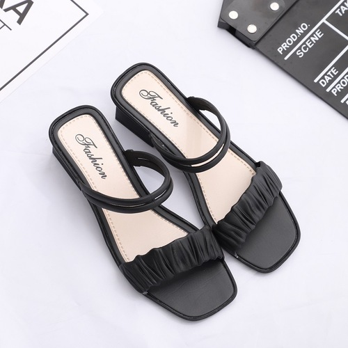 summer heels 2023 new sandals and slippers latest platform chunky heels mid women's pumps designer female bow high heels