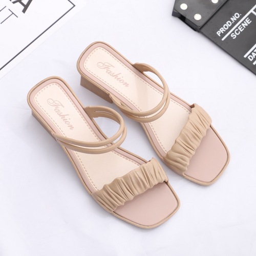 summer heels 2023 new sandals and slippers latest platform chunky heels mid women's pumps designer female bow high heels