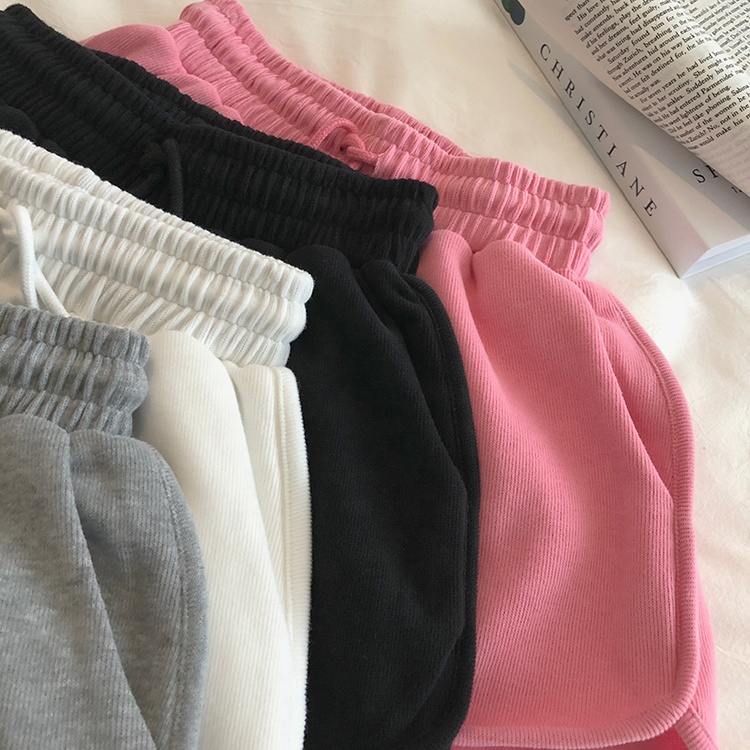 Sports shorts women's summer street style high waist loose and thin a-line hot pants wide leg pants casual yoga pants wo