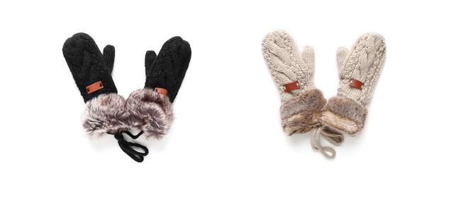 Women's Fingerless Knitted Faux Acrylic Mittens Warm Winter Gloves