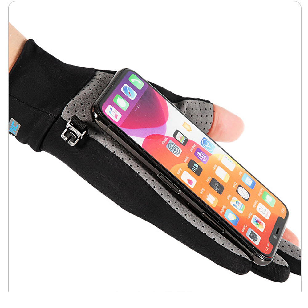 Summer ice silk men and women's UV protection fishing driving riding leakage two finger sunscreen gloves