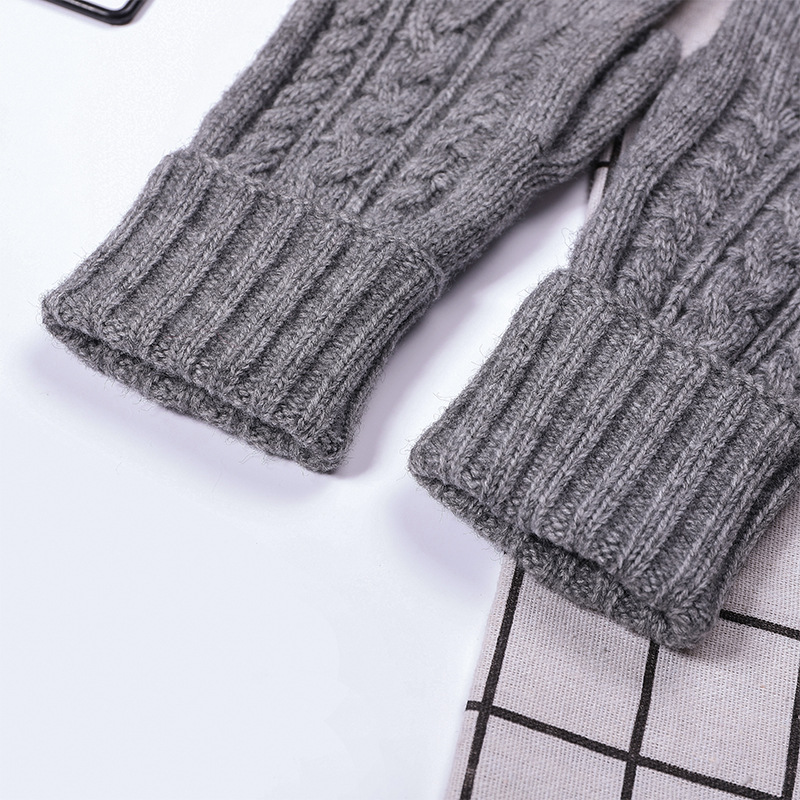 2021 New Arrival Women's Cable Knit Gloves Warm Winter Fleece Lining Touchscreen Gloves Cold Weather Warm Gloves Mittens