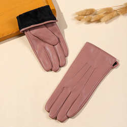 Winter multi-color fashion women's high-end PU touch screen leather gloves