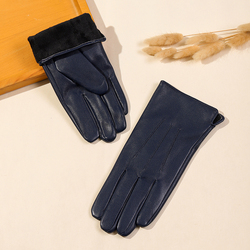 Winter multi-color fashion women's high-end PU touch screen leather gloves