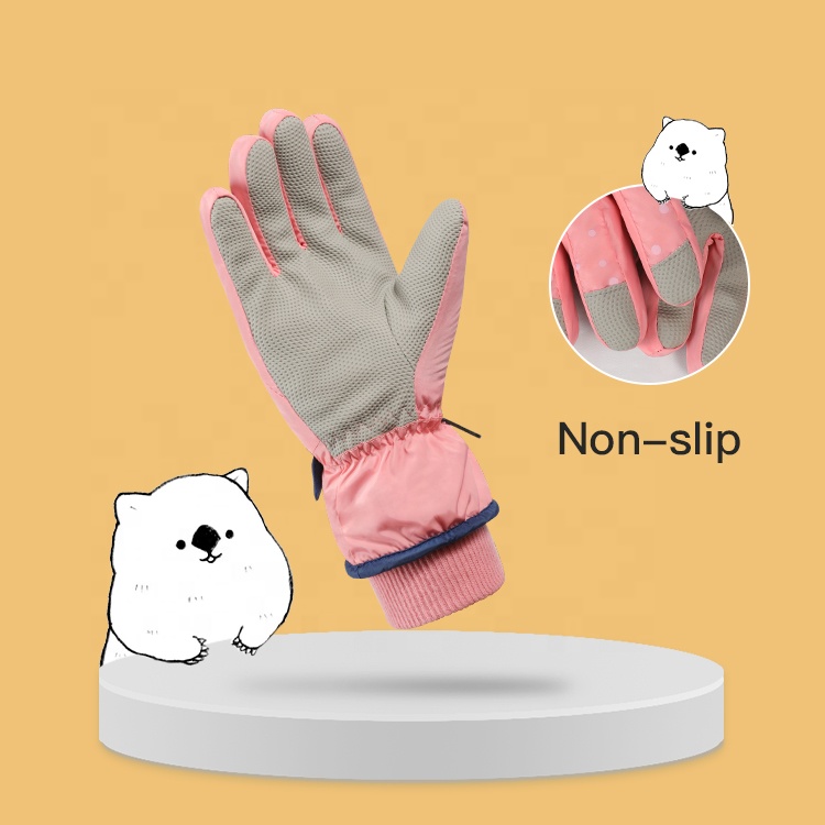 REXCHI DRST22 Winter Warm Wool Waterproof Skiing Mittens Hand Protective Kids Running Gloves Cheap Skateboard Magic Glov