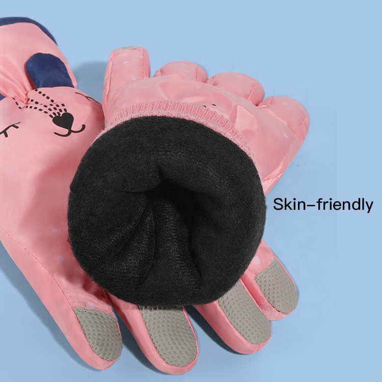 REXCHI DRST22 Winter Warm Wool Waterproof Skiing Mittens Hand Protective Kids Running Gloves Cheap Skateboard Magic Glov