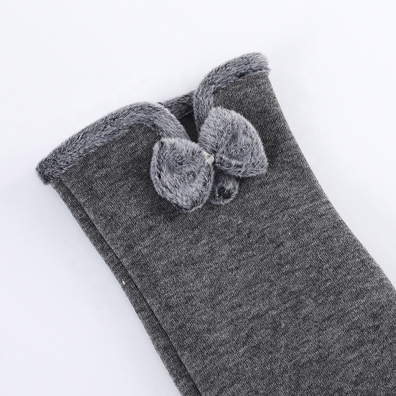 Bowknot Decoration Warm Gloves Ladies Winter Riding Gloves