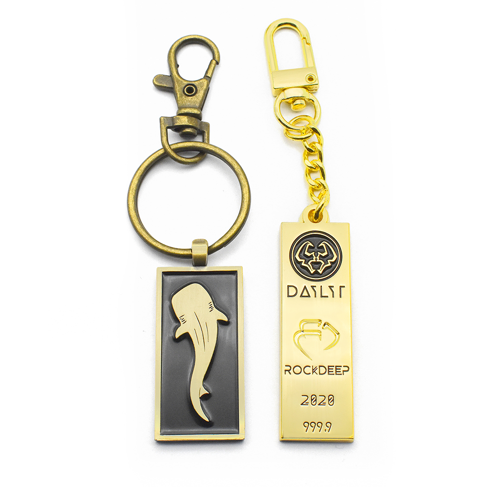  Enamel Key chain Rose Gold Plated Motivational Metal Keychain Hard Enamel Keyring With back Card