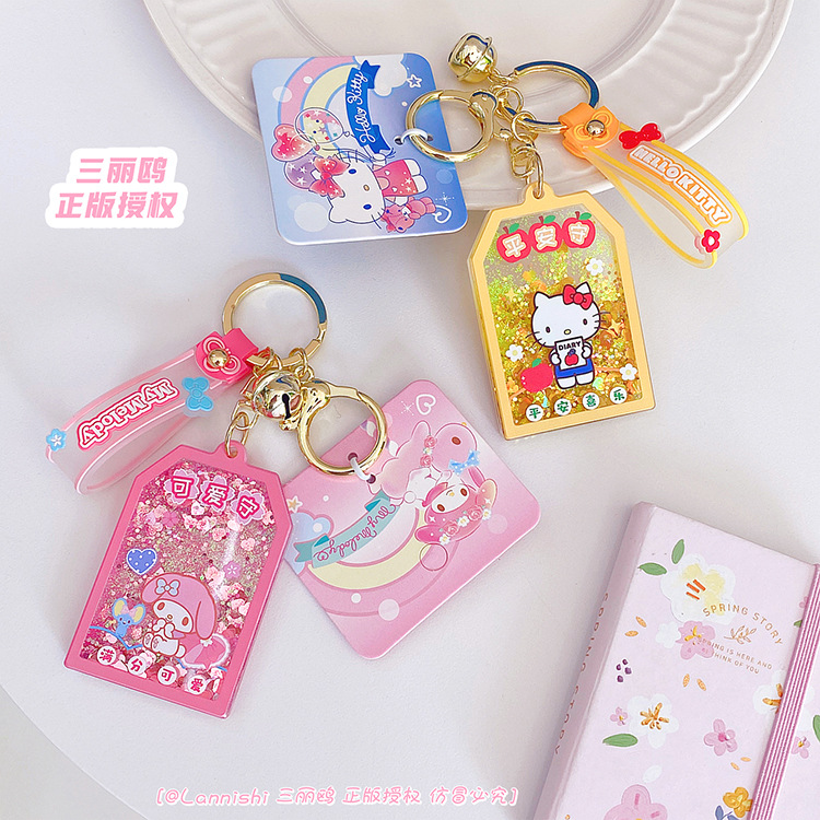 Sanrio  Kawaii Liquid Holder Acrylic Keyring Cinnamonroll My Melody Products China llaveros Plastic sanrio keyc