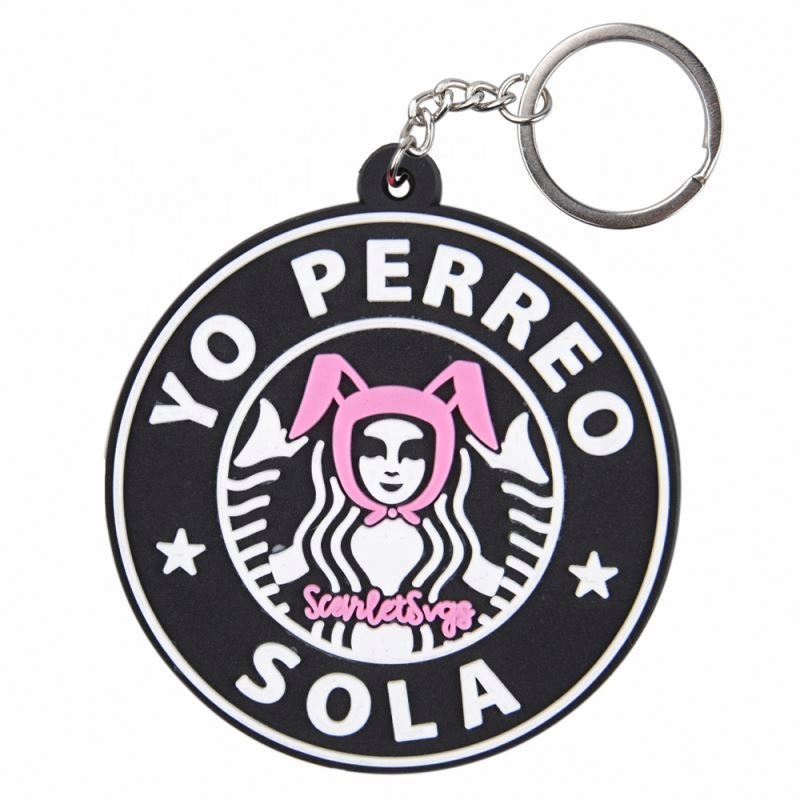 Promotional Cheap  Felt Key Holders Doule Side Embroidery  Printed Wool Felt Keychains Keyrings
