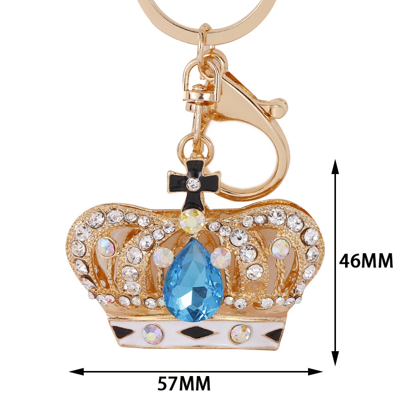 Latest china new model crown alloy metal keyrings ised women steel keychain