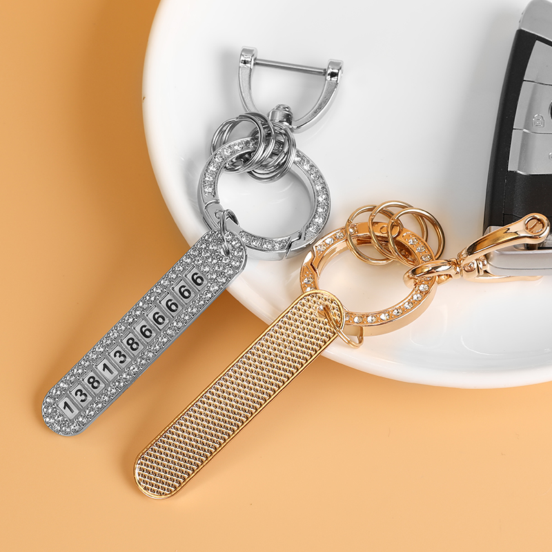Creative Diamond Broken Ring Keychain DIY Personalized Accessories Simple Car Vachette Clasp Key Men and Women  key chai