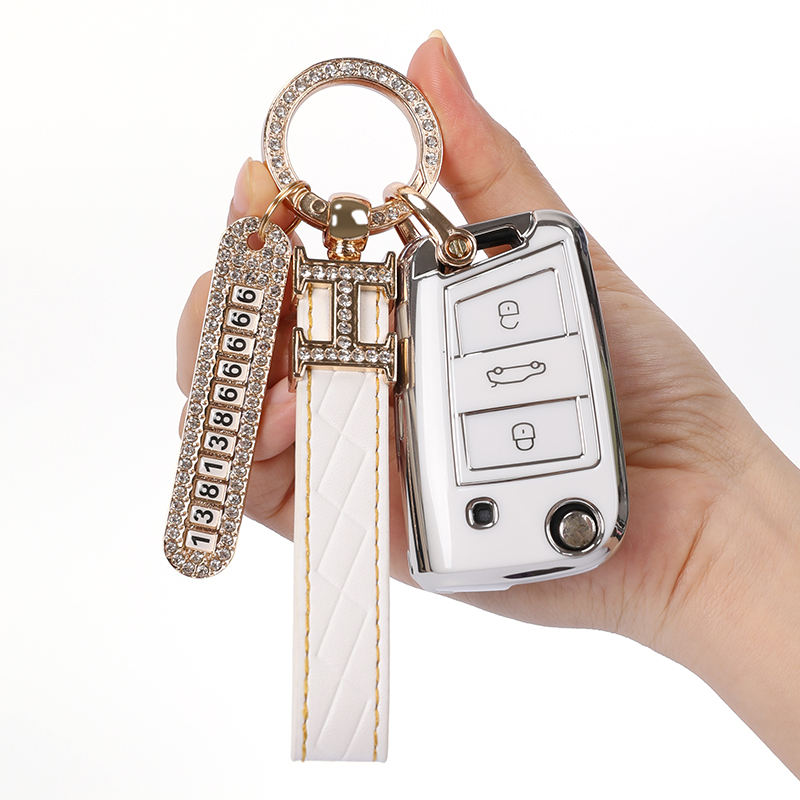 Creative Diamond Broken Ring Keychain DIY Personalized Accessories Simple Car Vachette Clasp Key Men and Women  key chai