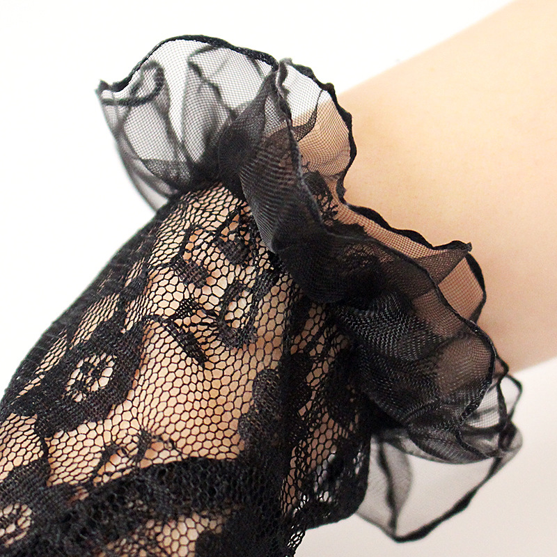 YILIMI   Sexy Sunscreen Gloves Women Wedding Mittens Full Finger Girls Lace Short Gloves
