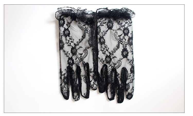 YILIMI   Sexy Sunscreen Gloves Women Wedding Mittens Full Finger Girls Lace Short Gloves