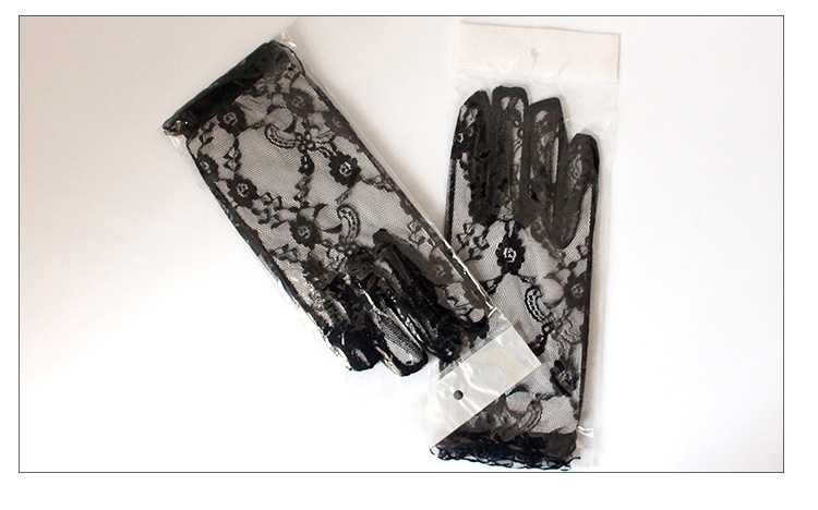 YILIMI   Sexy Sunscreen Gloves Women Wedding Mittens Full Finger Girls Lace Short Gloves