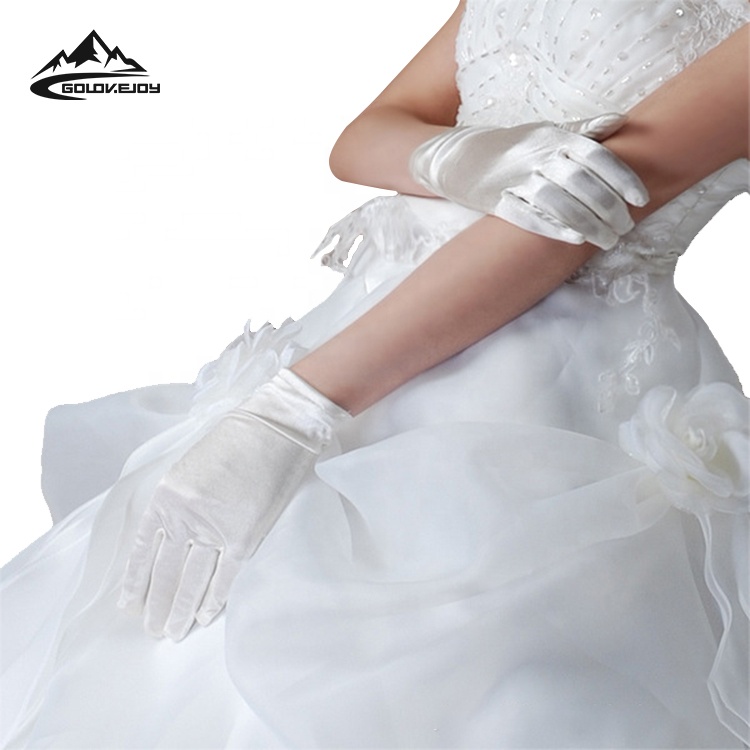 GOLOVEJOY 192805 Wedding Short Satin Gloves Photo Studio Of The New Fresh Bride White Wedding Gloves