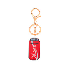 Simple creative keychain  pendant printed Coke bottle key ring men's and women's pendant