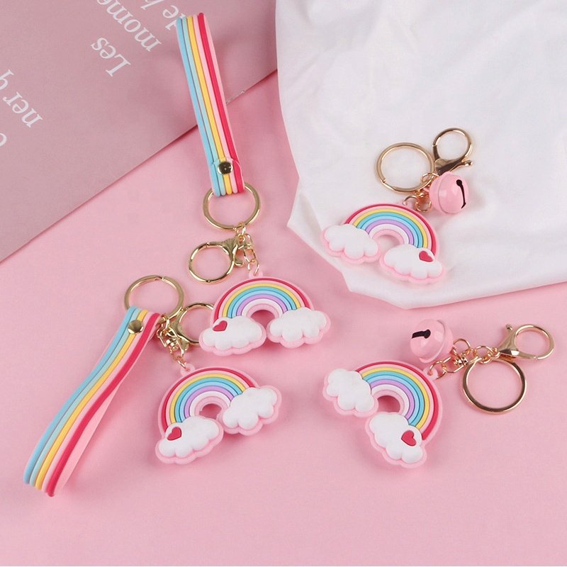  hard enamel key ring beautiful flower ornaments cartoon metal cute  keychain